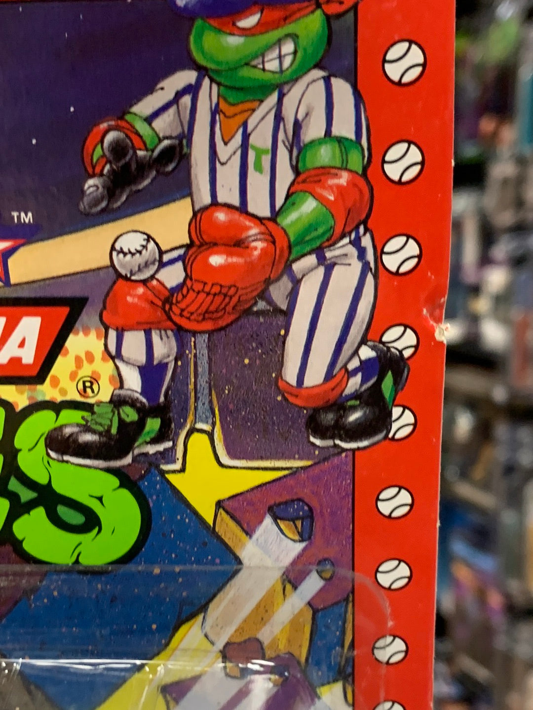 Grand Slammin Raphael 0132 (Vintage TMNT Ninja Turtles, Playmates) Sealed product image 6, provided for visual reference and