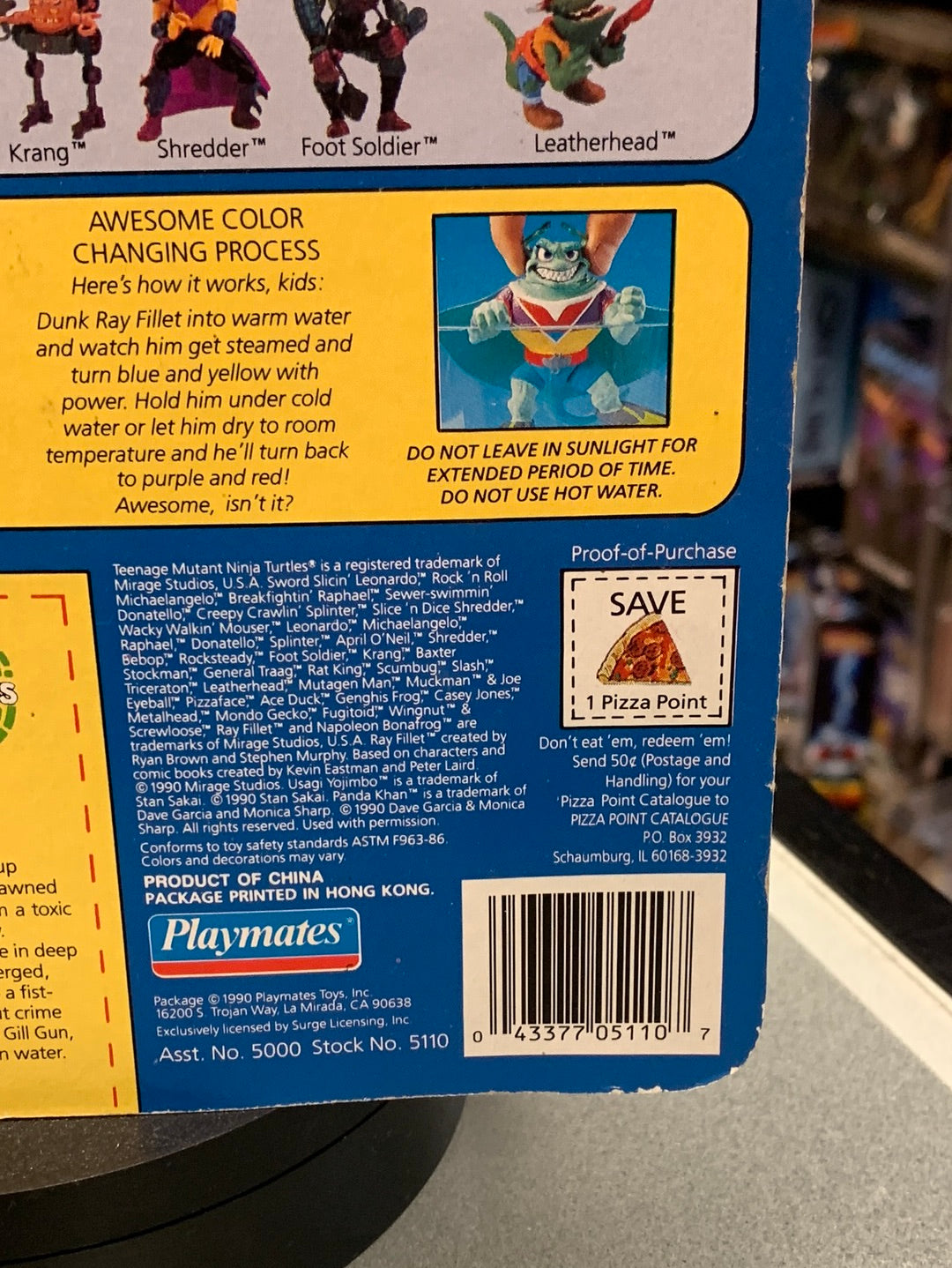 Ray Fillet 0143 (Vintage TMNT Ninja Turtles, Playmates) Sealed product image 18, provided for visual reference and product