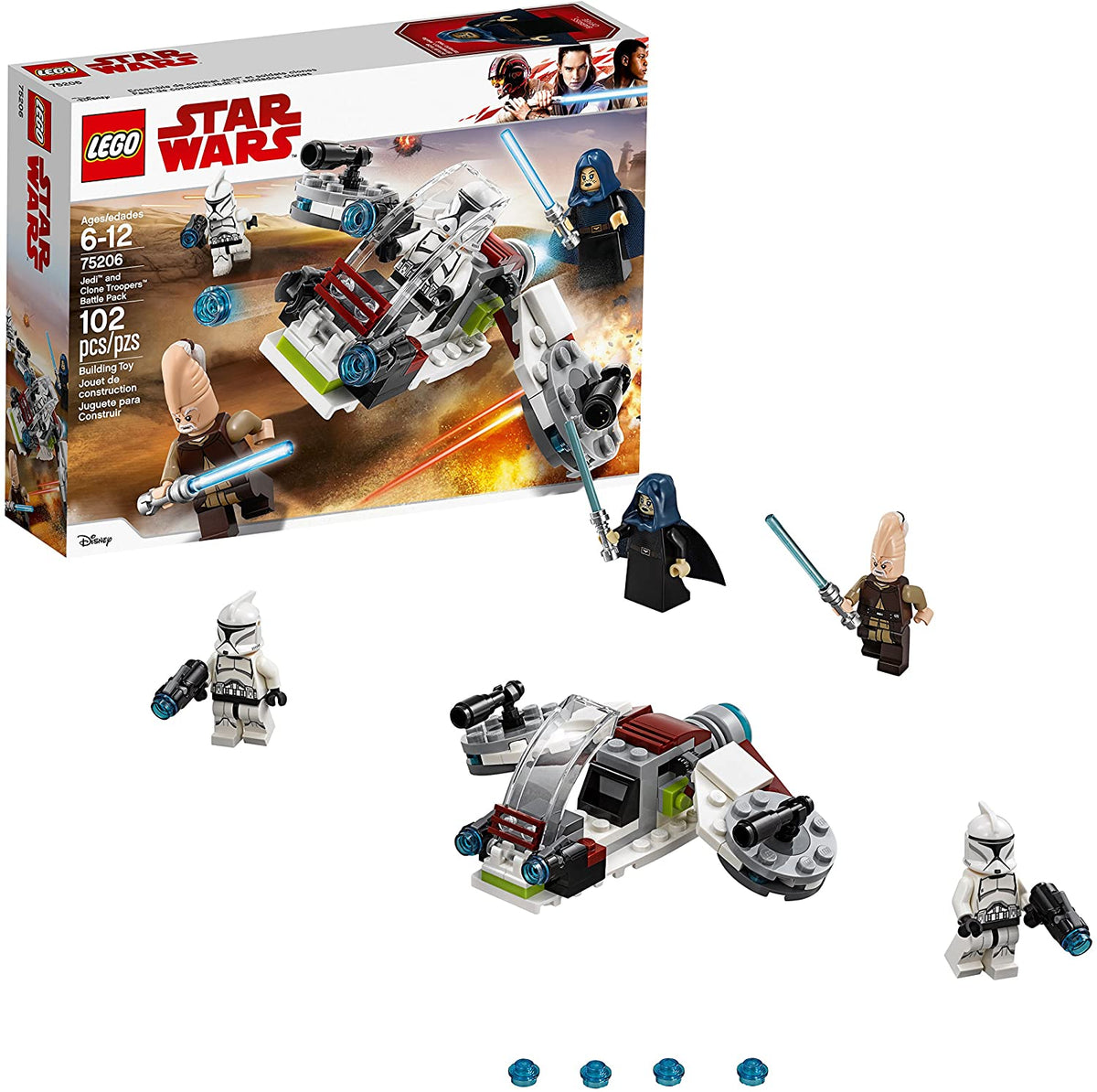 75206 Jedi and Clone Troopers Battle Pack (Retired) (New Sealed) product image 1, provided for visual reference and product