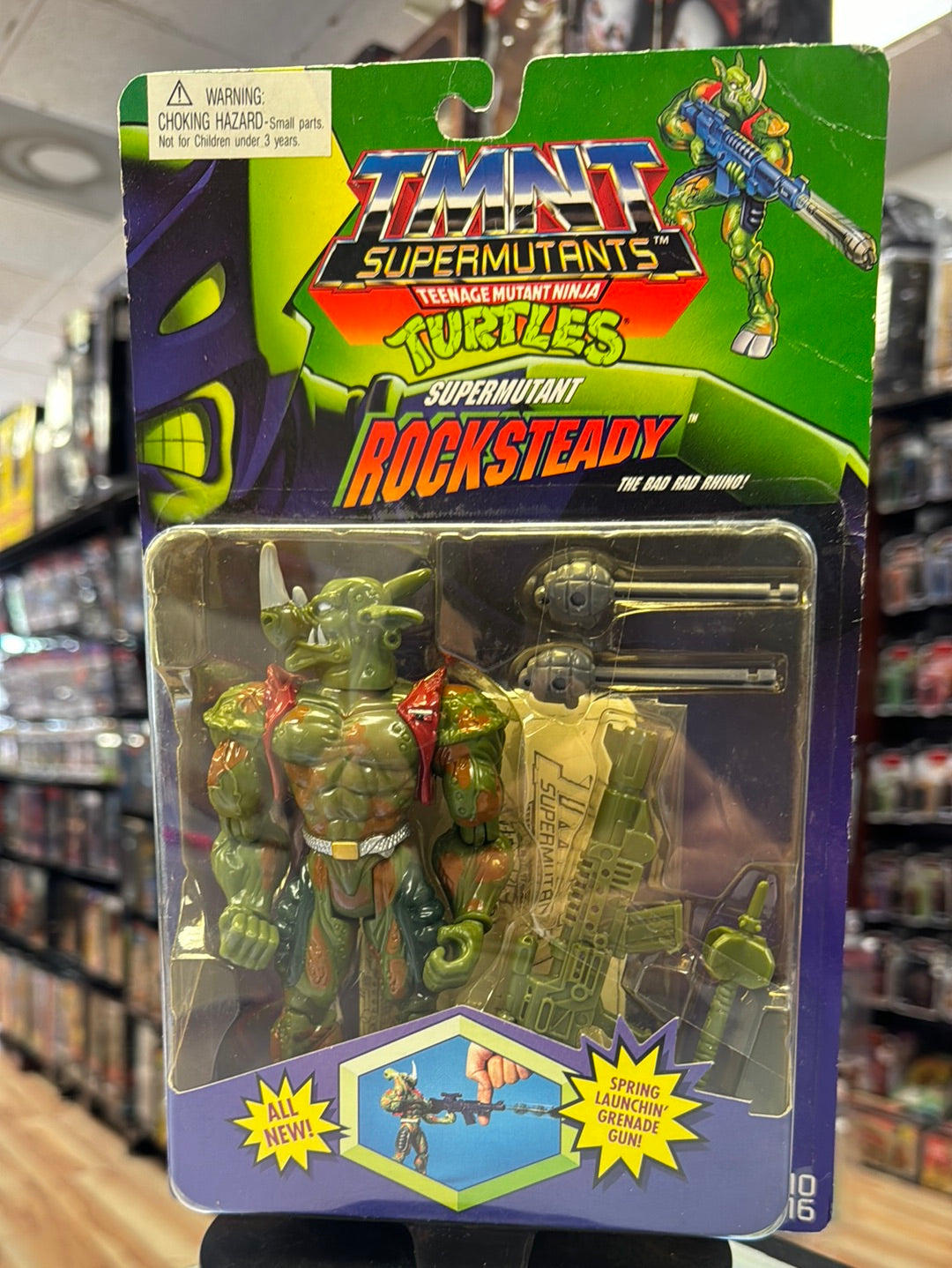 Supermutant Rocksteady 0030 (Vintage TMNT NInja Turtles, Playmates) Sealed product image 1, provided for visual reference