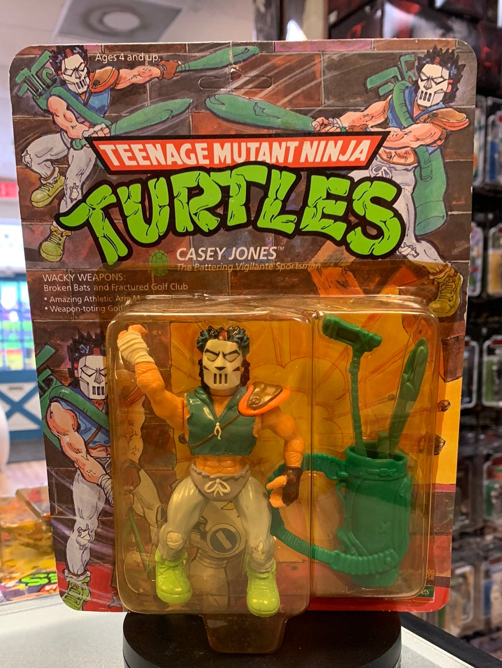 Caset Jones 19 Back 0085 (Vintage TMNT Ninja Turtles, Playmates) Sealed product image 1, provided for visual reference and