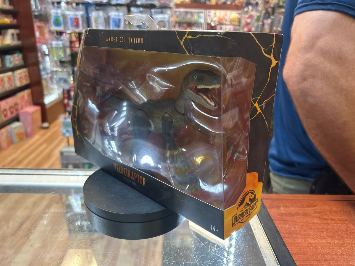 Velociraptor Brown (Jurassic Park Amber Collection, Mattel) **SEALED** product image 6, provided for visual reference and