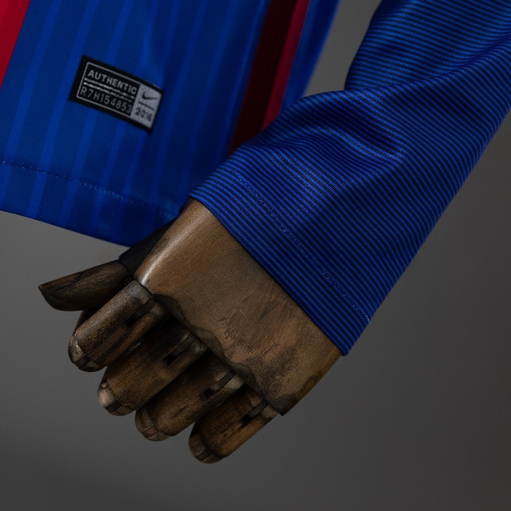 Barcelona Jersey 2016/17 Home Retro Football Kit Long product image 3