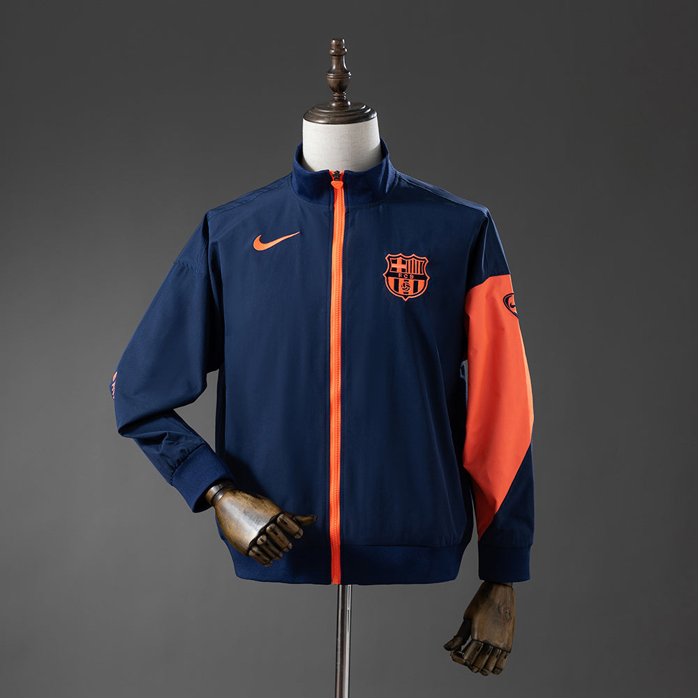 Barcelona Windbreaker 2025/26 Navy Blue & Orange Football product image 1