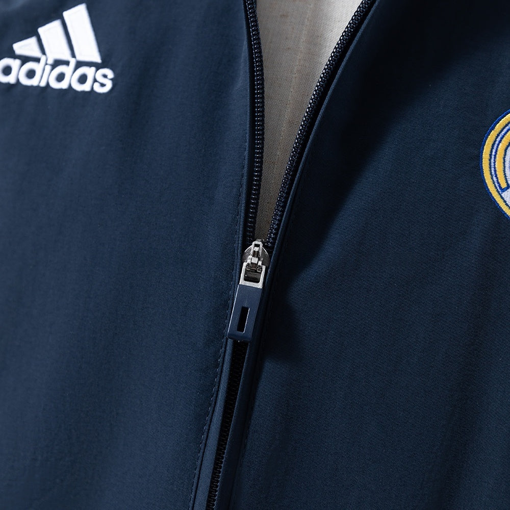 Real Madrid Windbreaker 2025-26 Navy Blue & White Football product image 5
