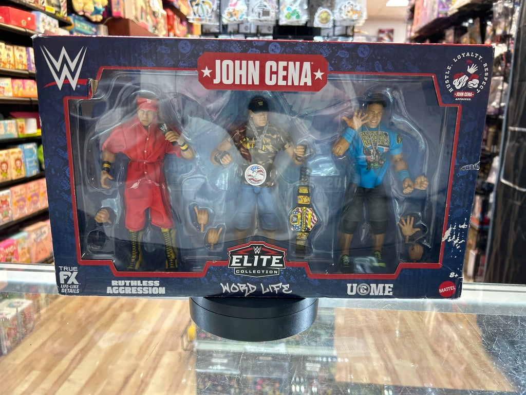 John Cena -Hustle Loyalty Respect 3pack- (WWE Elite, Mattel) *SEALED* product image 1, provided for visual reference and
