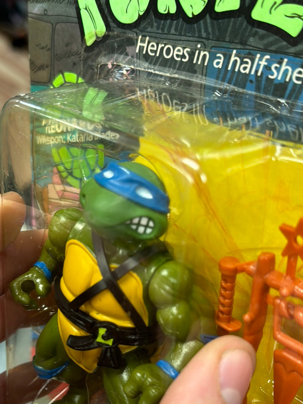 Soft Head 10 Back Leonardo 0118 (Vintage TMNT Ninja Turtles, Playmates) Sealed product image 17, provided for visual