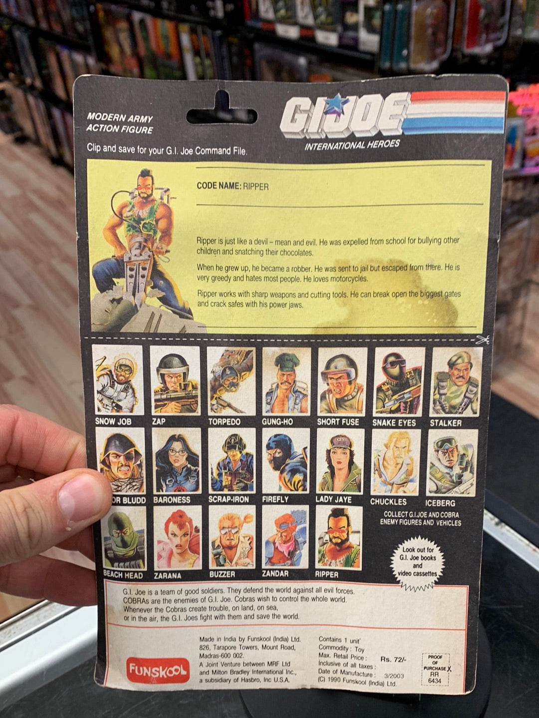 Dreadnok Ripper (Vintage GI Joe, FunSkool India) Sealed product image 14, provided for visual reference and product detail