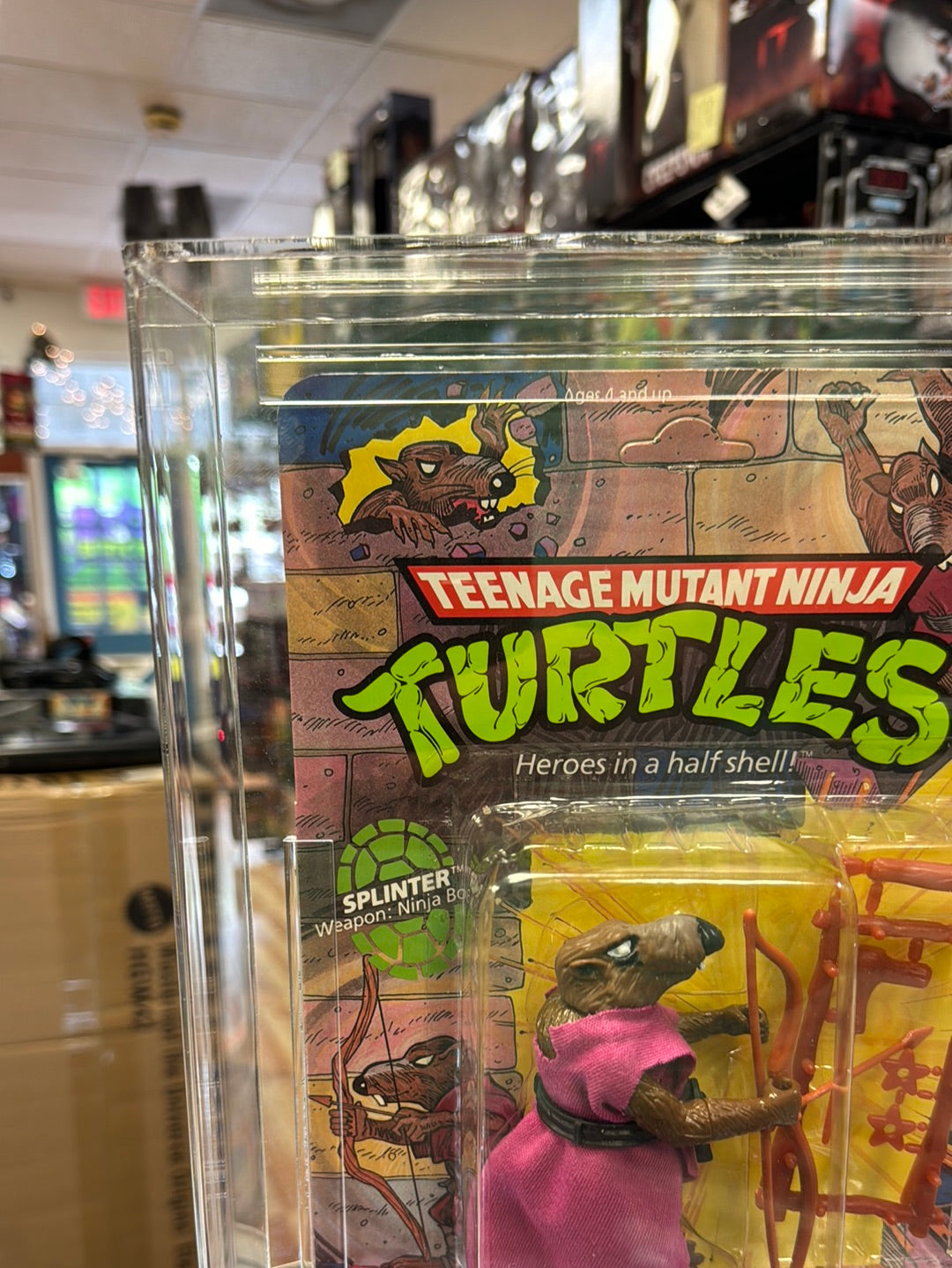 Splinter 10 Back Hard Head (Vintage TMNT Ninja Turtles, Playmates) *CAS Graded 80+* product image 2, provided for visual