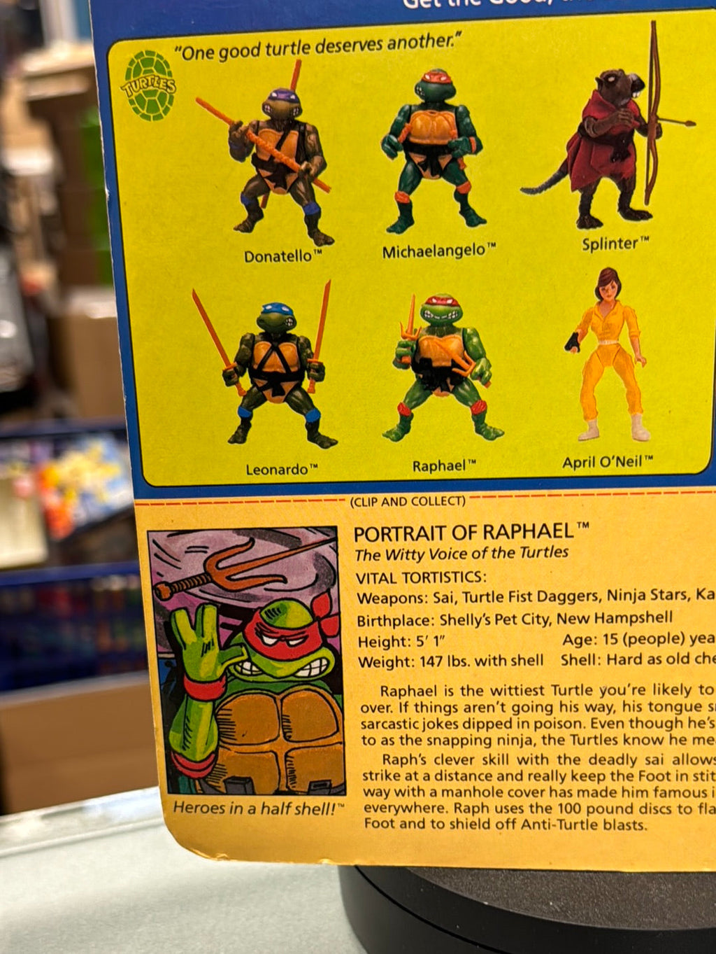 Soft Head 10 Back Rapahel 0117 (Vintage TMNT Ninja Turtles, Playmates) Sealed product image 11, provided for visual