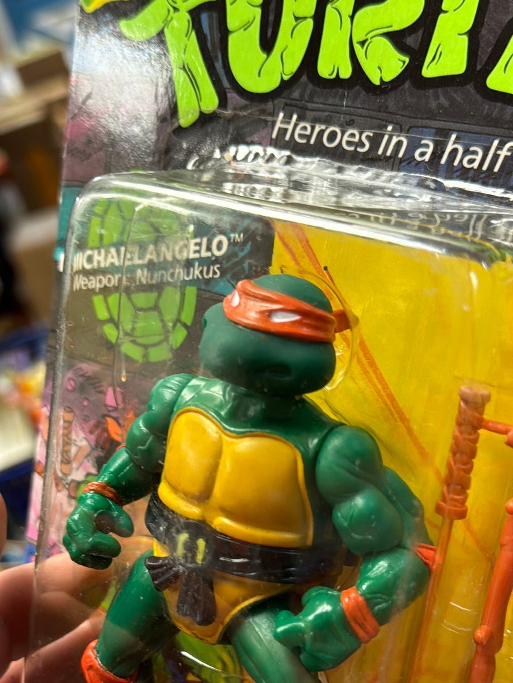 Soft Head 10 Back Michaelangelo 0120 (Vintage TMNT Ninja Turtles, Playmates) Sealed product image 14, provided for visual