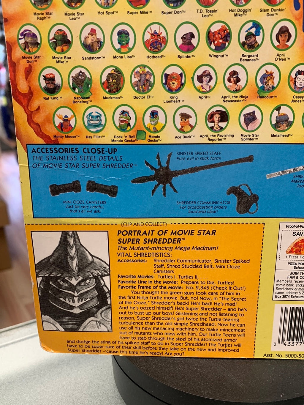 Super Shredder with Coin 0103 (Vintage TMNT Ninja Turtles, Playmates) Sealed product image 15, provided for visual reference
