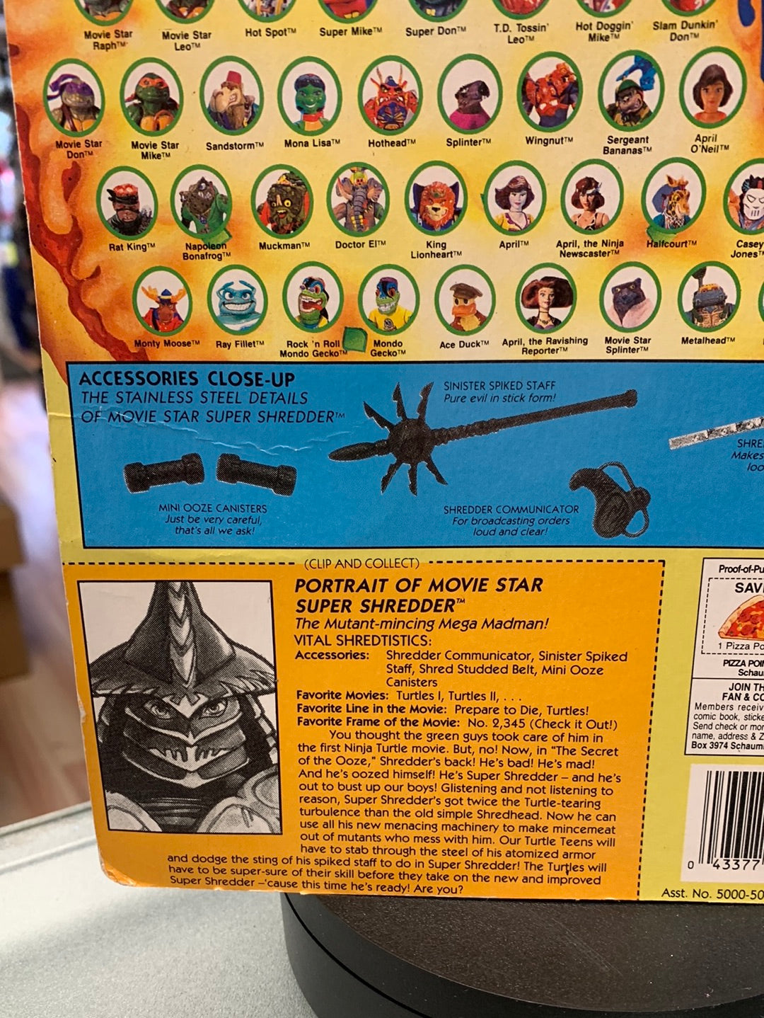 Super Shredder with Coin 0103 (Vintage TMNT Ninja Turtles, Playmates) Sealed product image 15, provided for visual reference