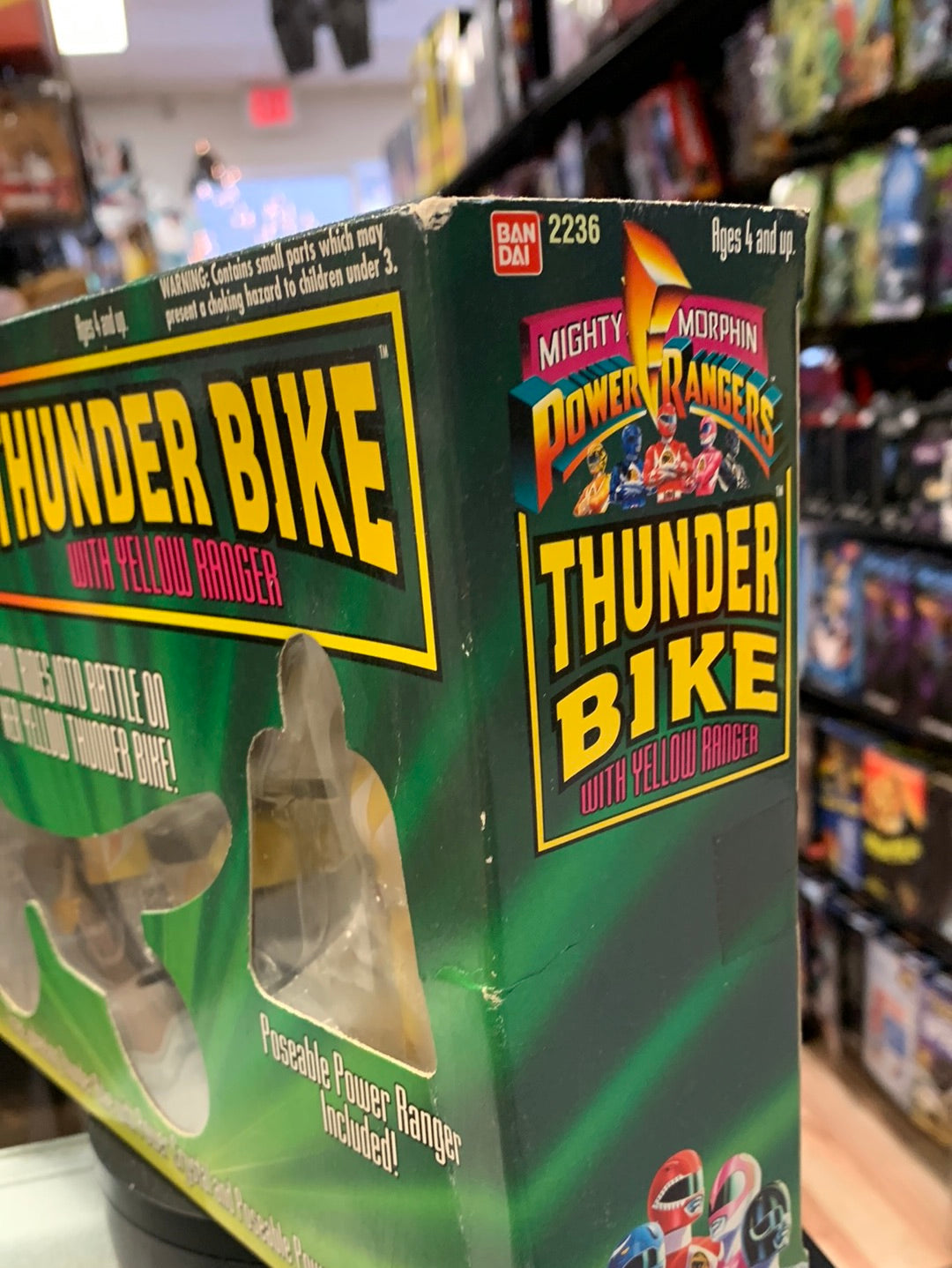 Yellow Ranger with Thunder Bike (Vintage MMPR Power Rangers, Bandai) product image 8, provided for visual reference and
