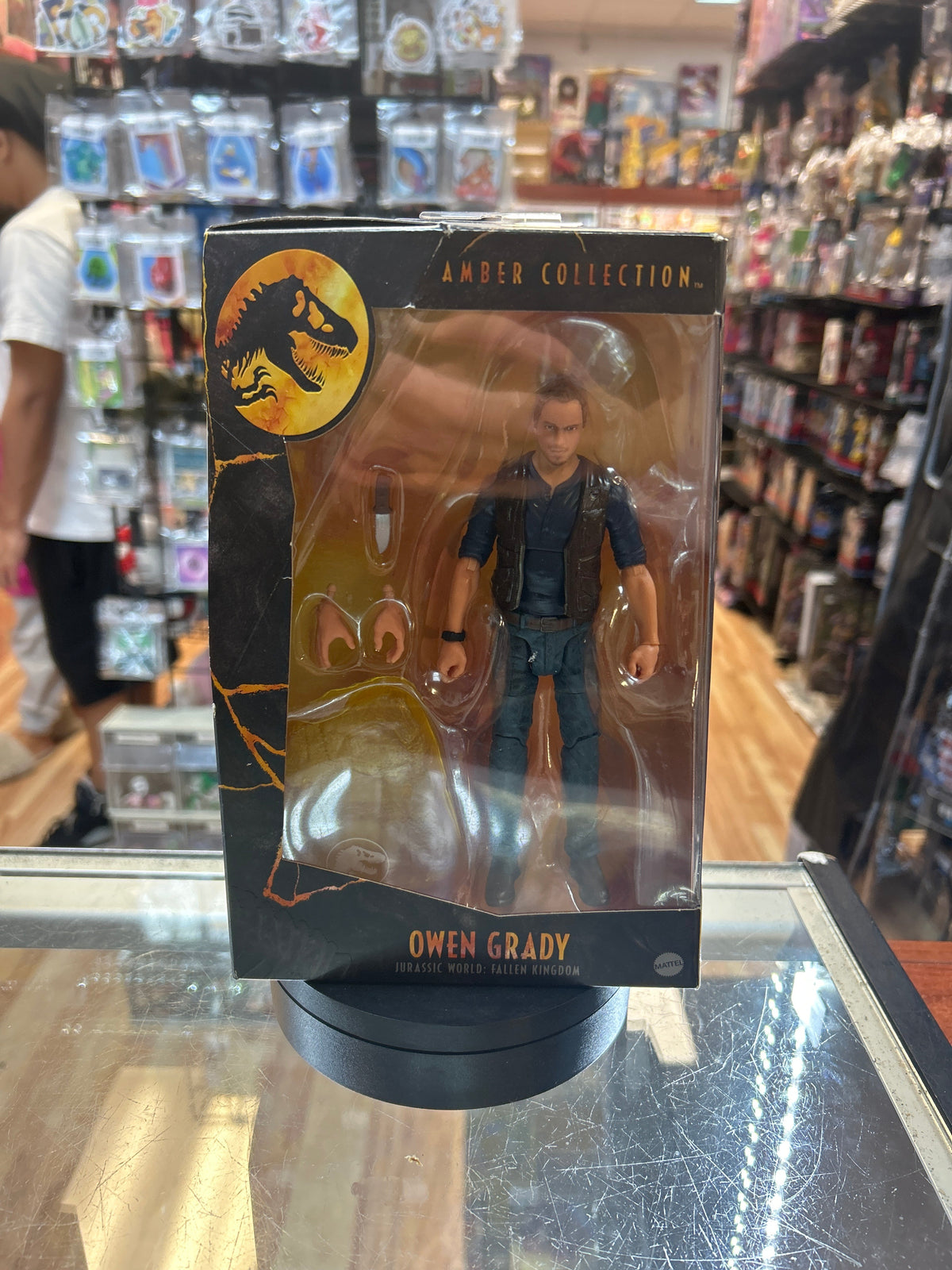 Owen Grady (Jurassic Park Amber Collection, Mattel) **SEALED** product image 1, provided for visual reference and product