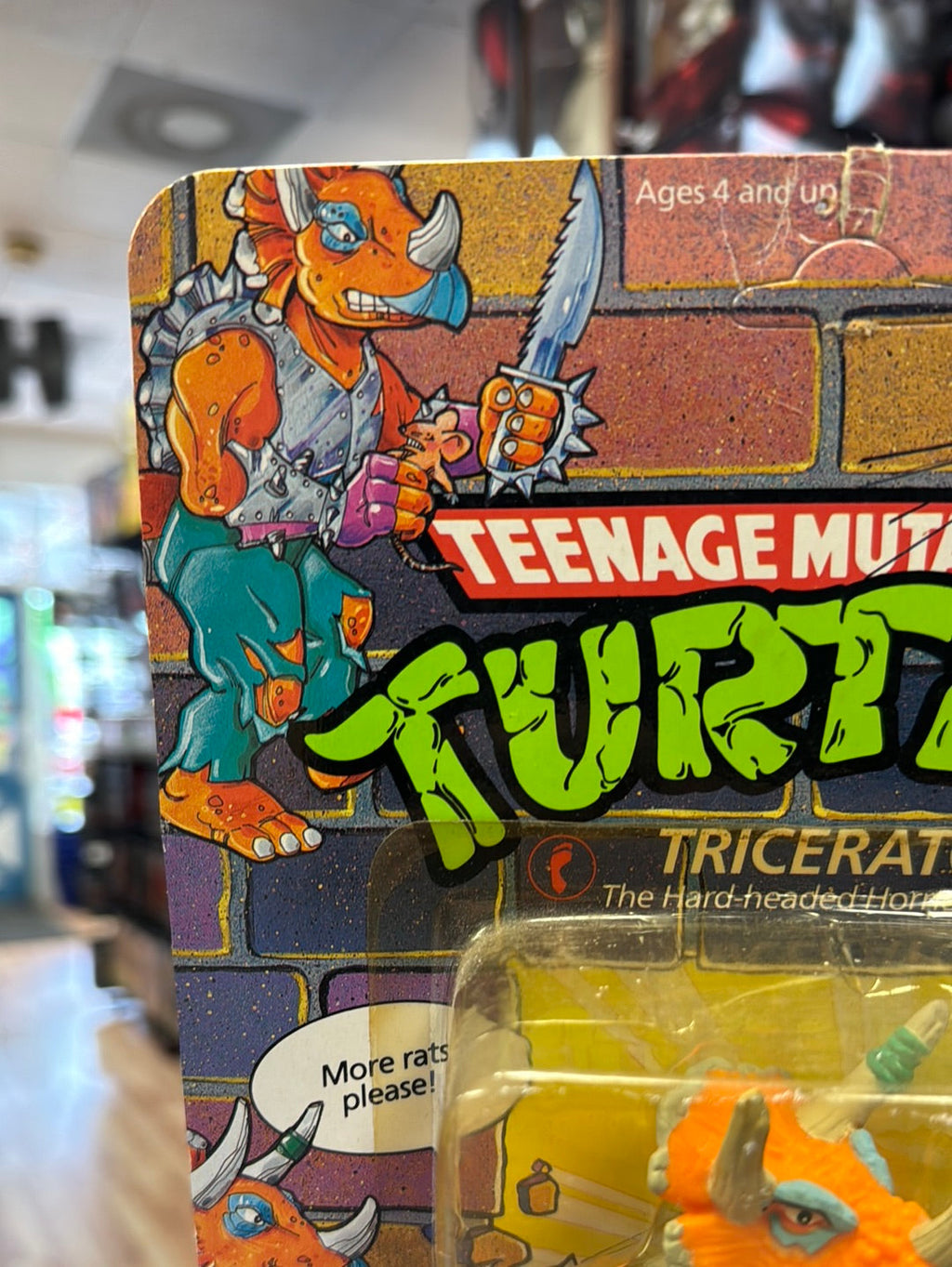 Triceraton 10030 (Vintage TMNT NInja Turtles, Playmates) Sealed product image 2, provided for visual reference and product