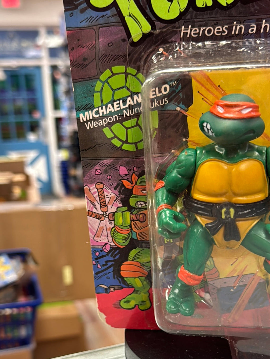 Soft Head 10 Back Michaelangelo 0120 (Vintage TMNT Ninja Turtles, Playmates) Sealed product image 7, provided for visual
