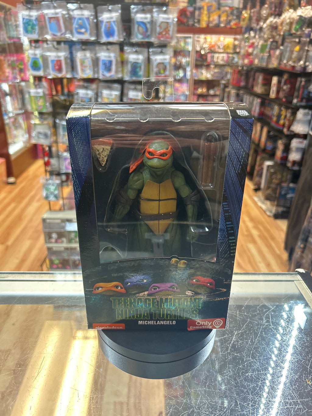 Michelangelo -GameStop- (TMNT Ninja Turtles, NECA) **SEALED** product image 1, provided for visual reference and product