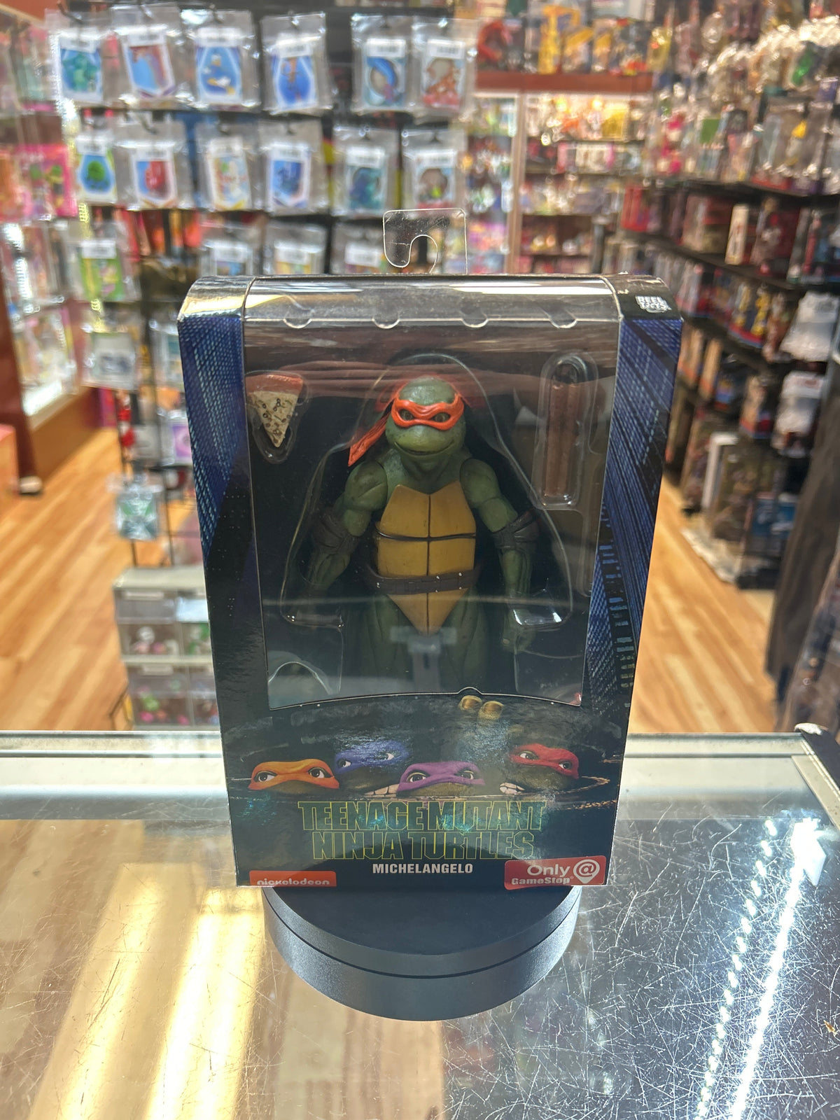 Michelangelo -GameStop- (TMNT Ninja Turtles, NECA) **SEALED** product image 1, provided for visual reference and product