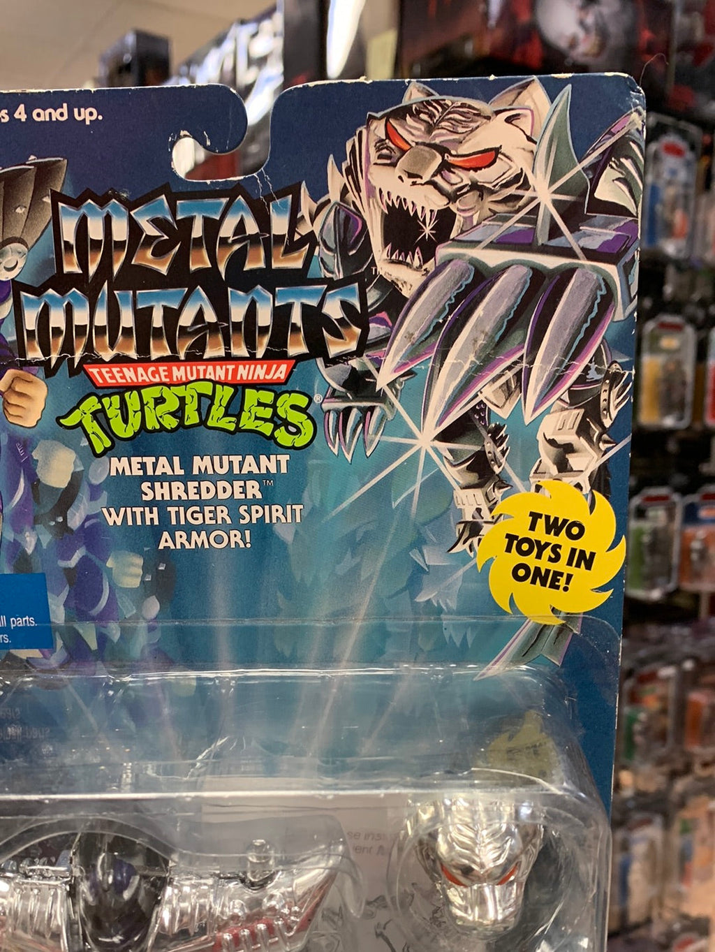 Metal Mutant Shredder 0110 (Vintage TMNT Ninja Turtles, Playmates) Sealed product image 3, provided for visual reference and