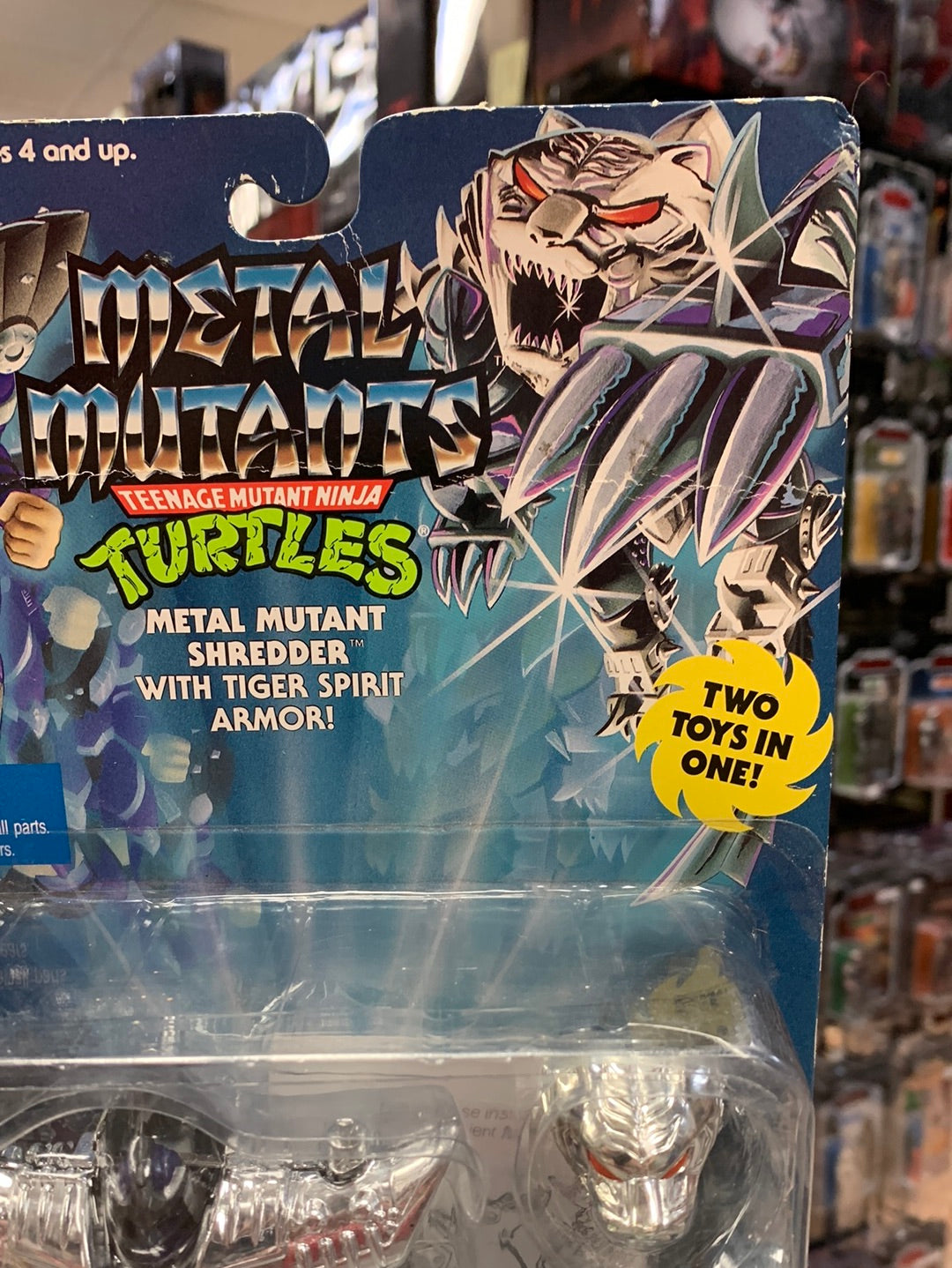 Metal Mutant Shredder 0110 (Vintage TMNT Ninja Turtles, Playmates) Sealed product image 3, provided for visual reference and