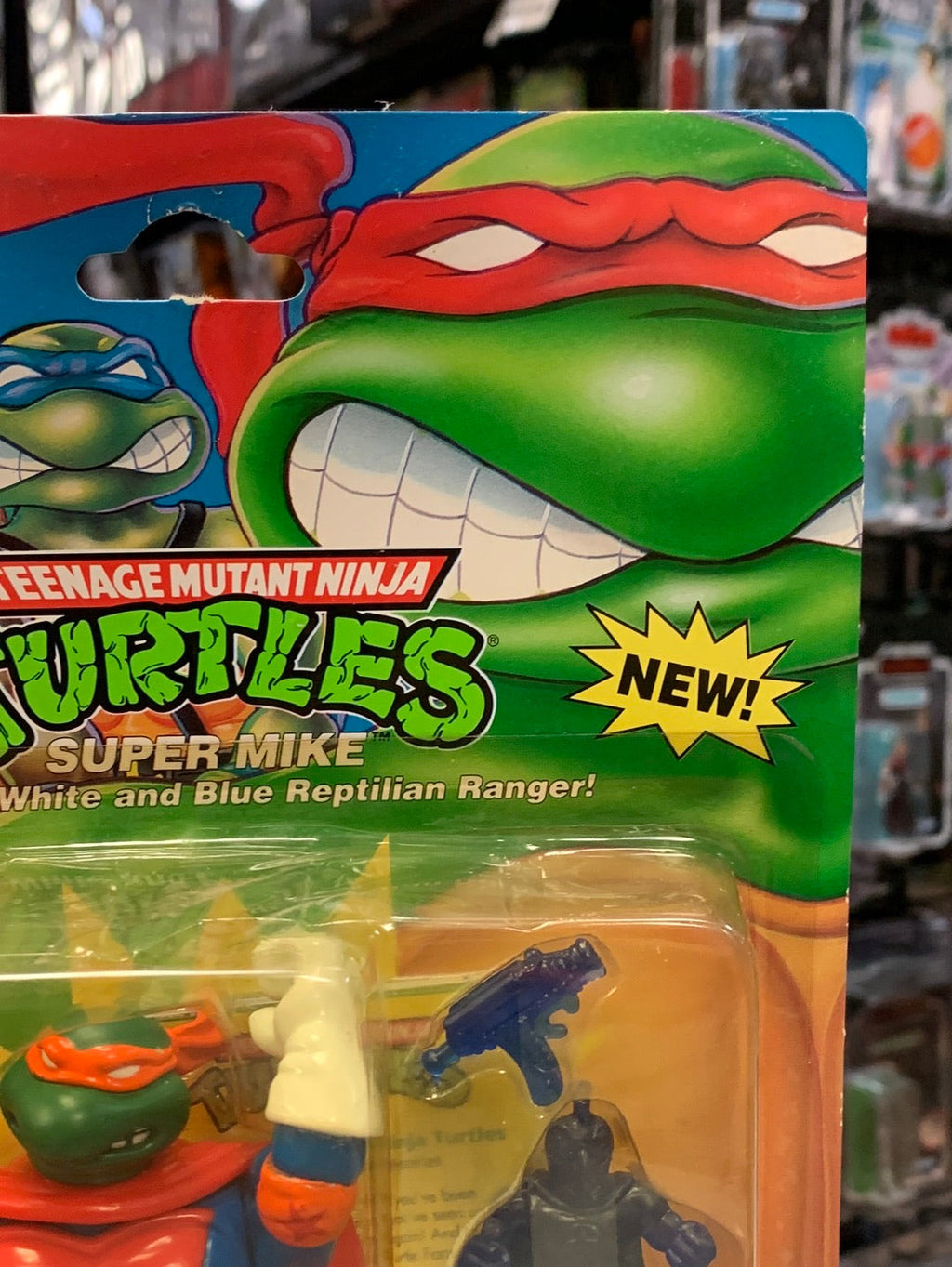 Sewer Heroes Super Mike 0091 (Vintage TMNT Ninja Turtles, Playmates) Sealed product image 4, provided for visual reference