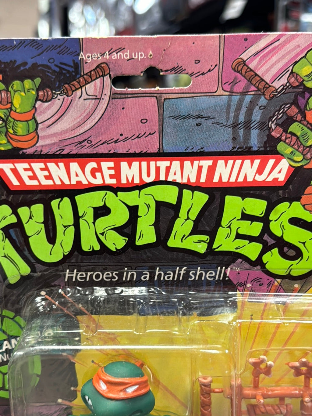 Soft Head 10 Back Michaelangelo 0120 (Vintage TMNT Ninja Turtles, Playmates) Sealed product image 3, provided for visual