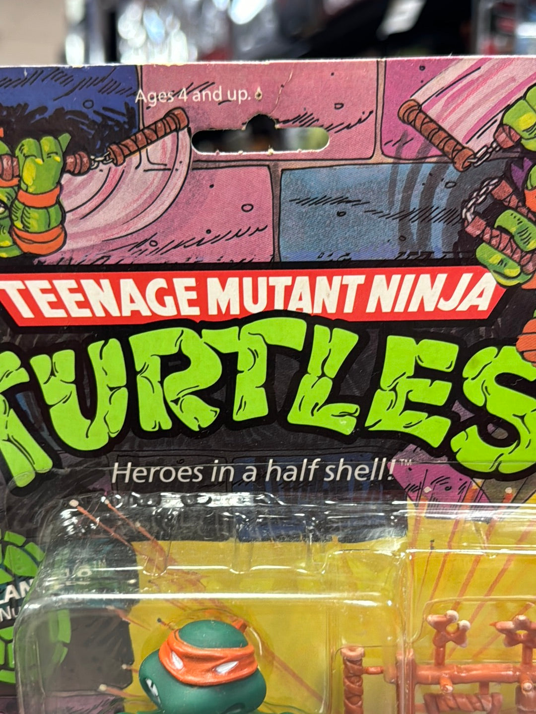 Soft Head 10 Back Michaelangelo 0120 (Vintage TMNT Ninja Turtles, Playmates) Sealed product image 3, provided for visual