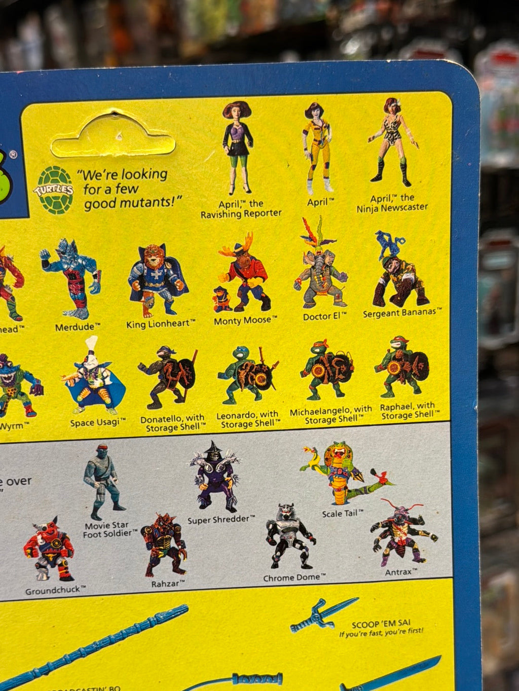 Ninja Newscaster April 0115 (Vintage TMNT Ninja Turtles, Playmates) Sealed product image 10, provided for visual reference