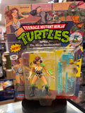 Ninja Newscaster April 0115 (Vintage TMNT Ninja Turtles, Playmates) Sealed product image 1, provided for visual reference