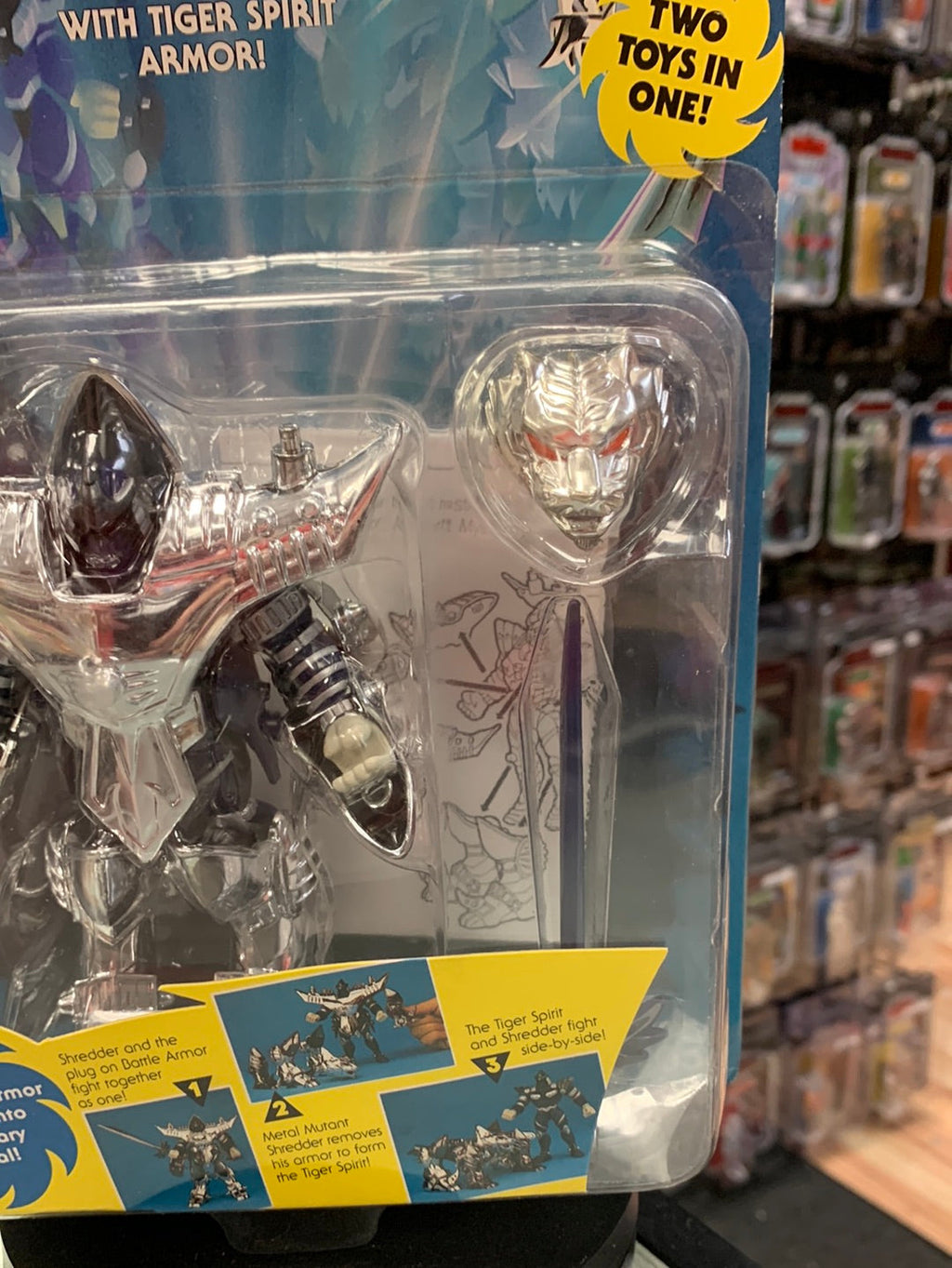 Metal Mutant Shredder 0110 (Vintage TMNT Ninja Turtles, Playmates) Sealed product image 4, provided for visual reference and
