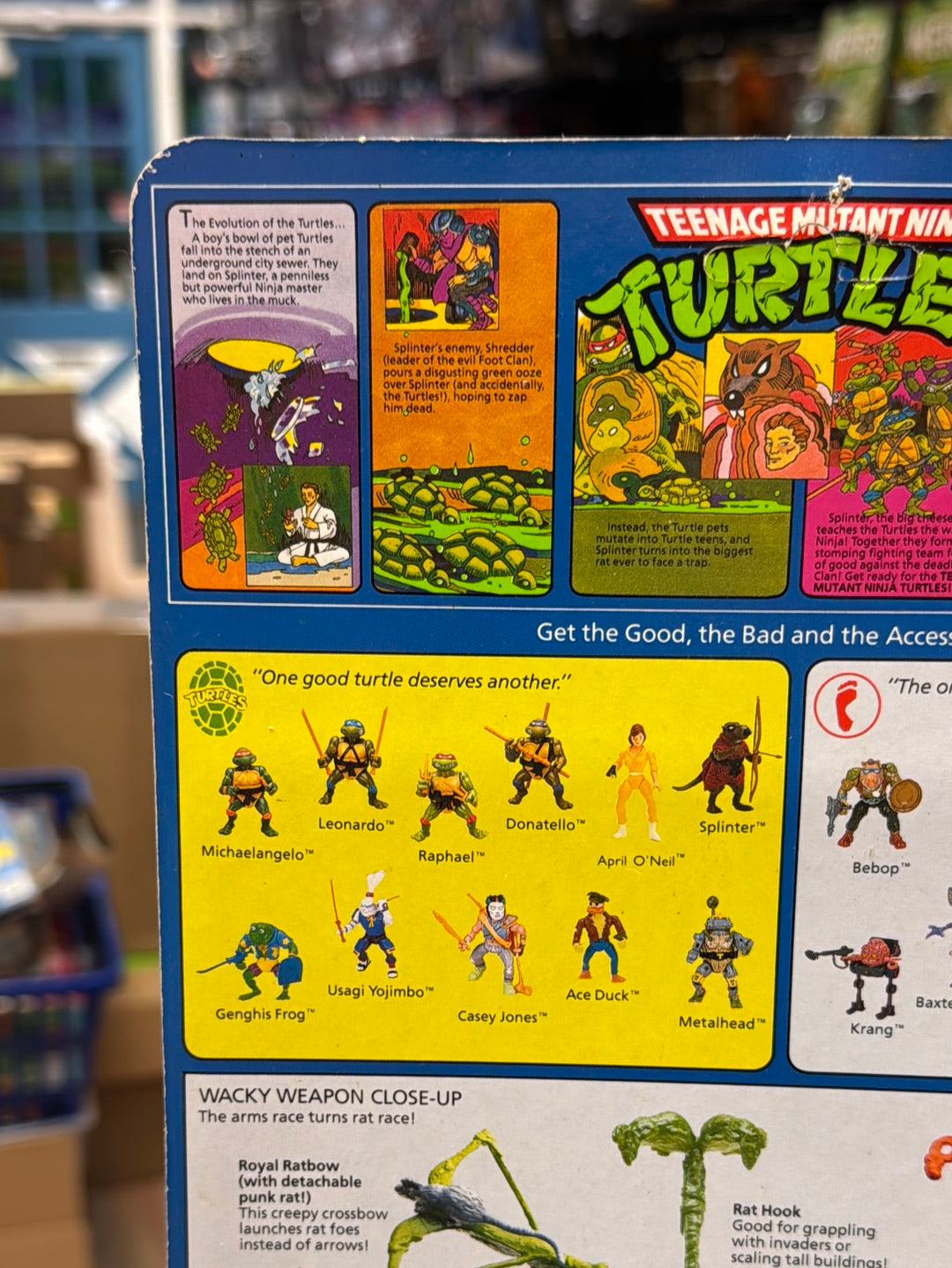 Rat King 19 Back 0121 (Vintage TMNT Ninja Turtles, Playmates) Sealed product image 10, provided for visual reference and