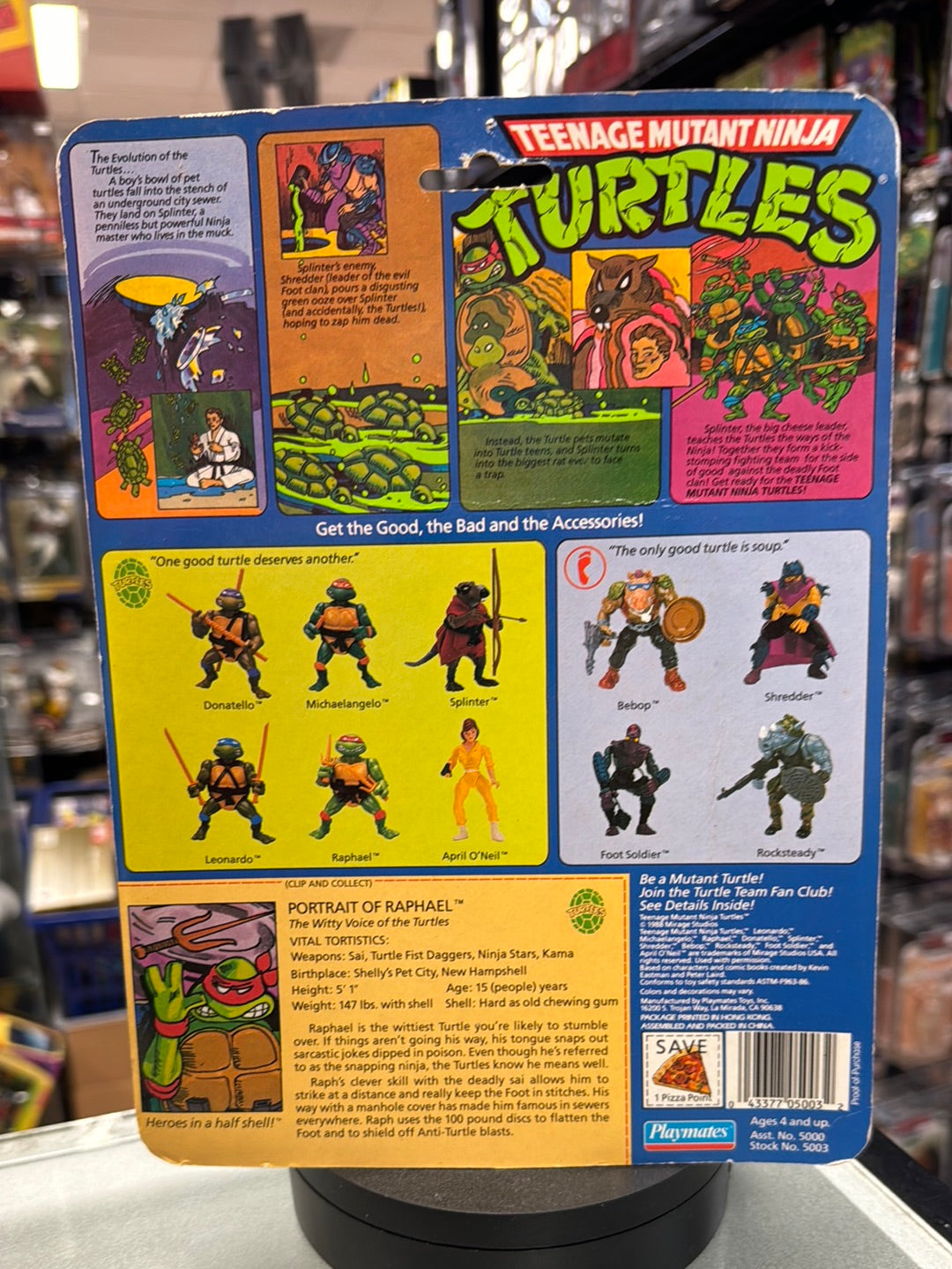 Soft Head 10 Back Rapahel 0117 (Vintage TMNT Ninja Turtles, Playmates) Sealed product image 7, provided for visual reference
