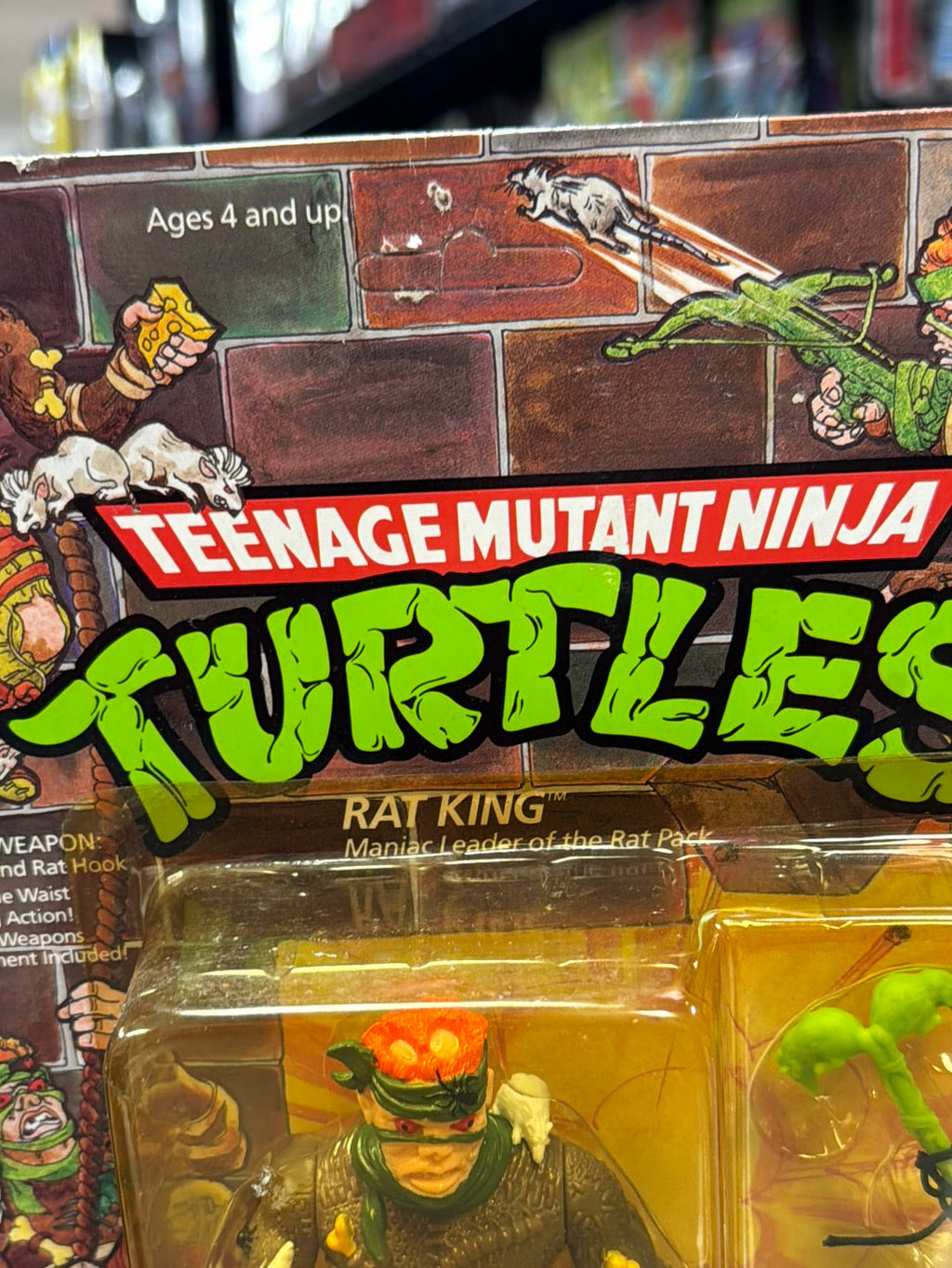 Rat King 19 Back 0121 (Vintage TMNT Ninja Turtles, Playmates) Sealed product image 3, provided for visual reference and