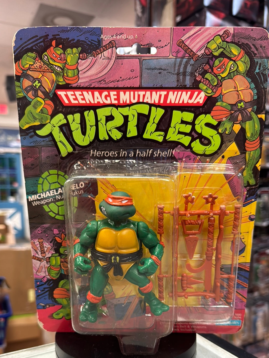 Soft Head 10 Back Michaelangelo 0120 (Vintage TMNT Ninja Turtles, Playmates) Sealed product image 1, provided for visual