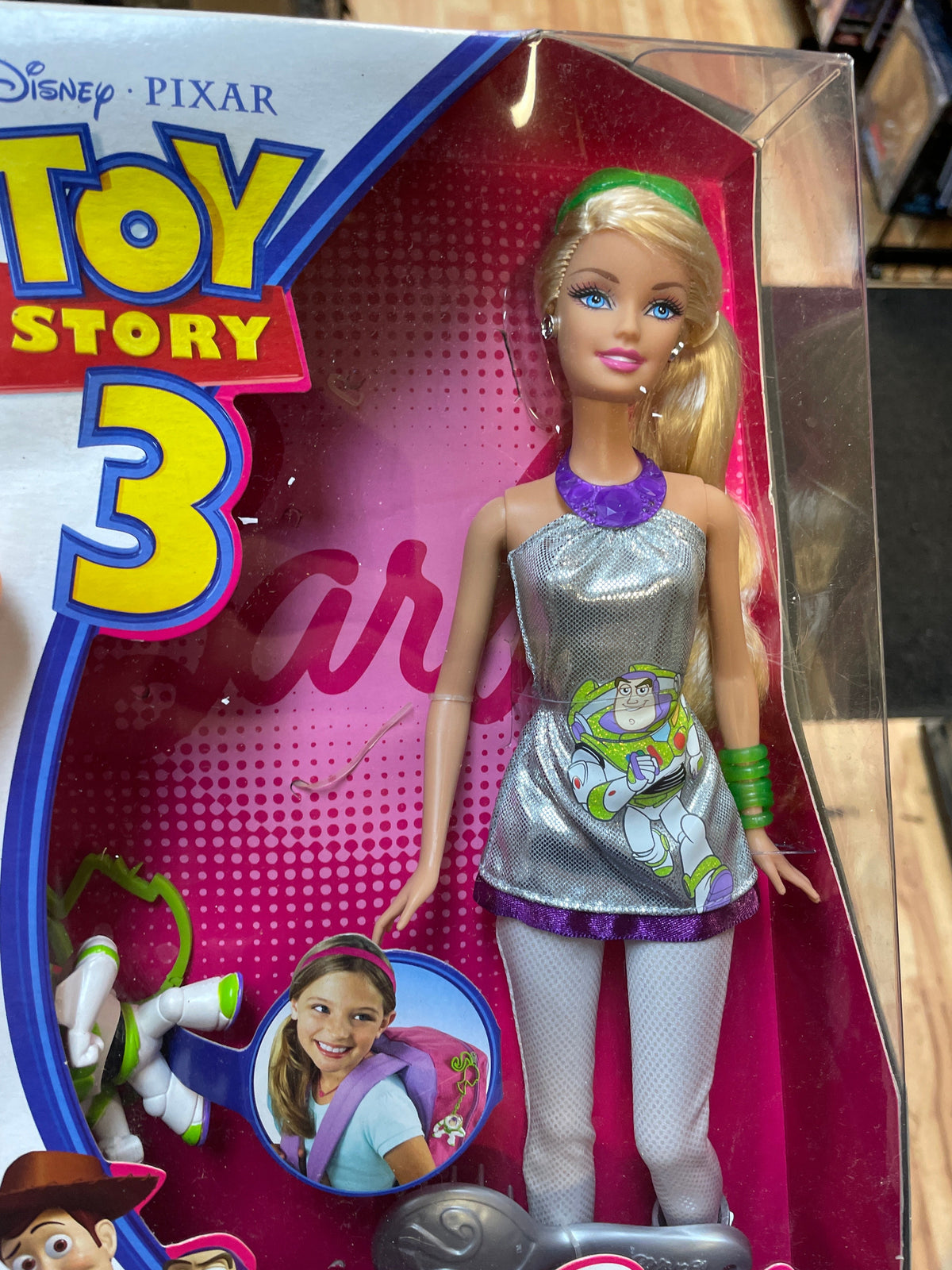Barbie Loves Buzz #R9296 (Barbie, Toy Story 3, Mattel) SEALED product image 6, provided for visual reference and product