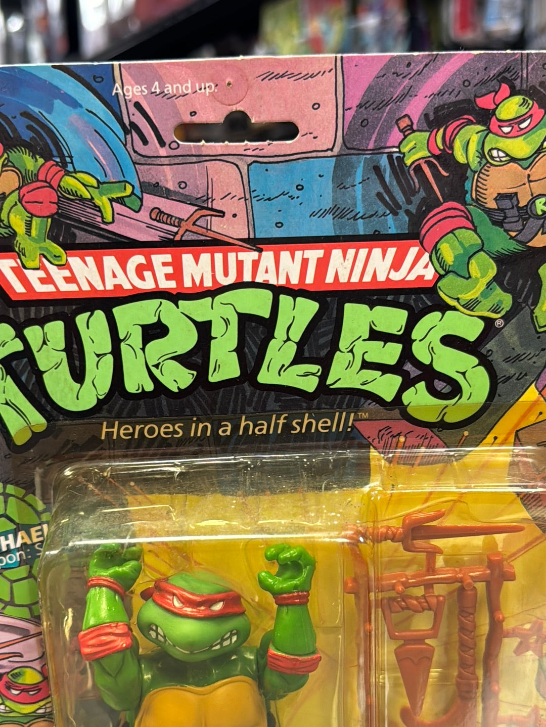 Soft Head 10 Back Rapahel 0117 (Vintage TMNT Ninja Turtles, Playmates) Sealed product image 3, provided for visual reference