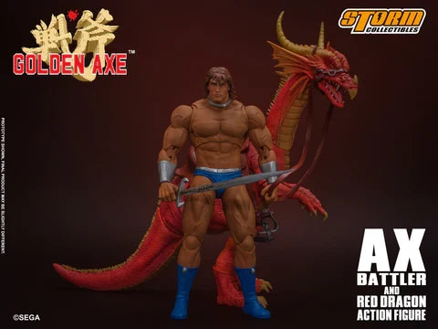 Ax Battler & Red Dragon 1/12 Scale Action Figure (Golden Axe, Storm Collectibles) product image 4, provided for visual