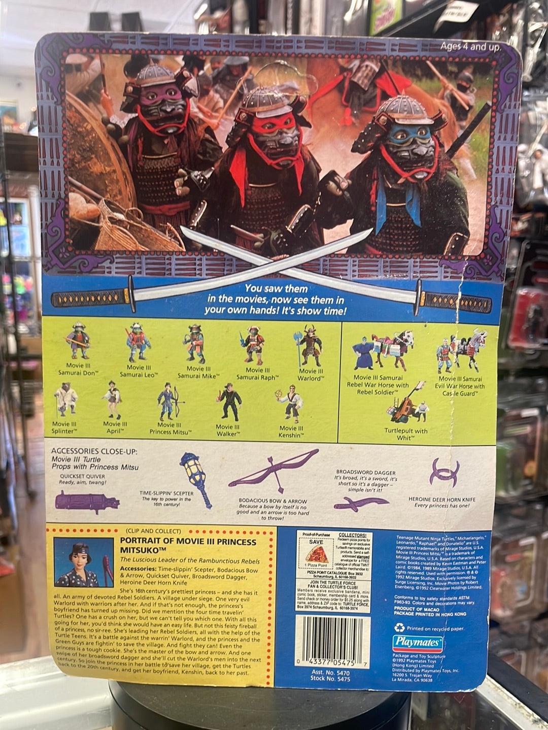 Movie III Princess Mitsu 7423 (Vintage TMNT Ninja Turtles, Playmates) Sealed product image 15, provided for visual reference