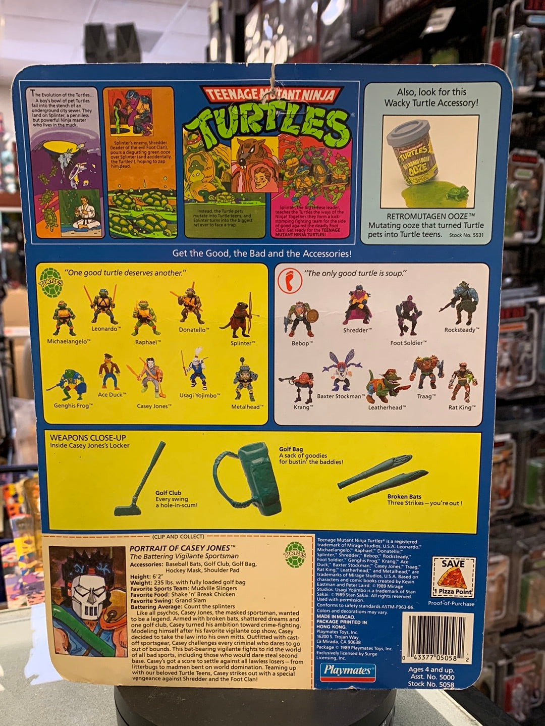 Caset Jones 19 Back 0085 (Vintage TMNT Ninja Turtles, Playmates) Sealed product image 13, provided for visual reference and