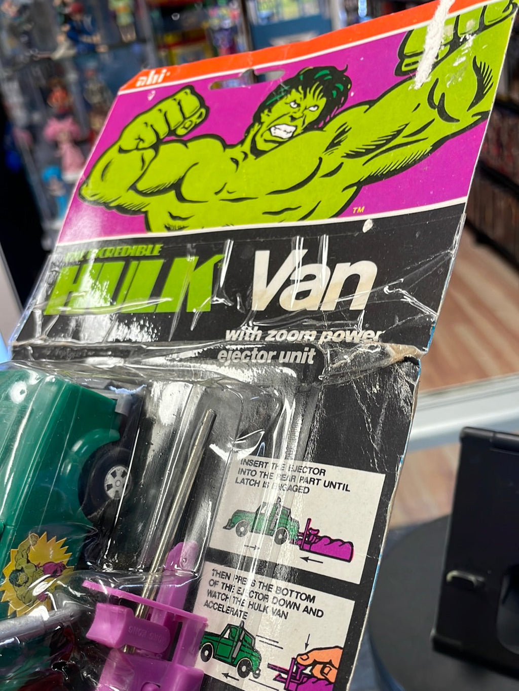 Incredible Hulk Van Zoom Power Ejector (Vintage Marvel 1979, AHI) Sealed product image 11, provided for visual reference and