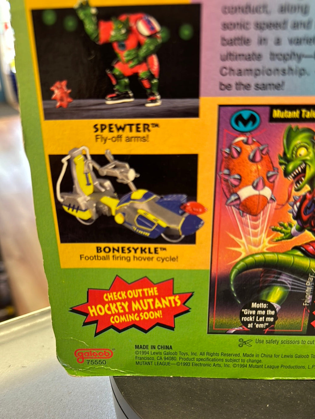 Razor Kidd with Tail Whippin Kicks (Vintage Mutant League, Galoob) Sealed product image 13, provided for visual reference