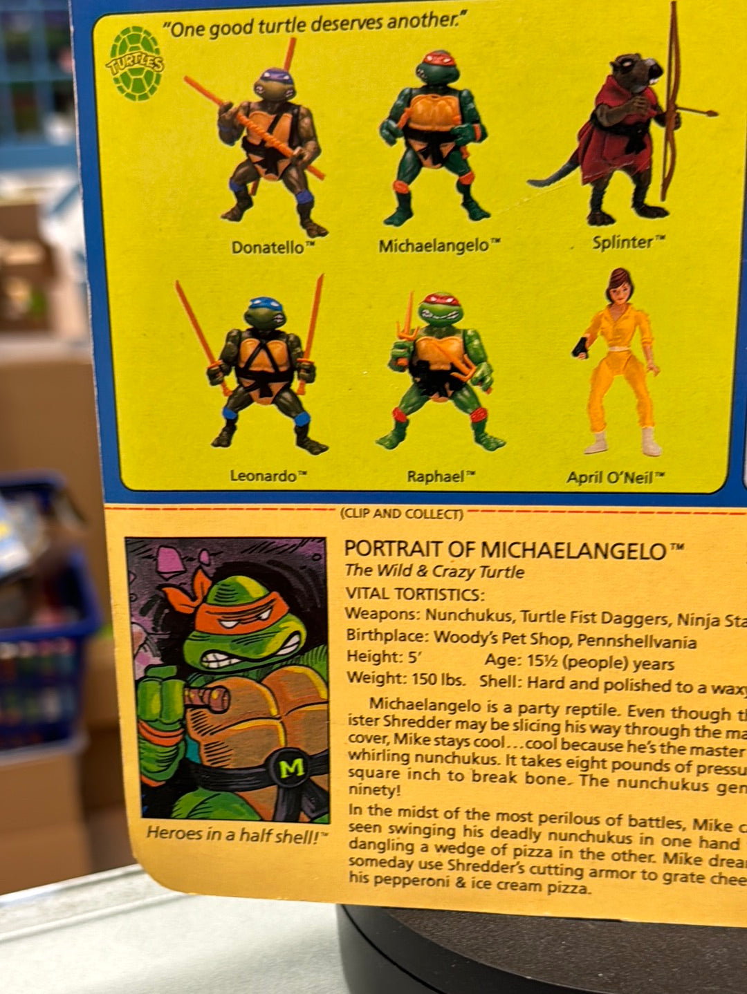 Soft Head 10 Back Michaelangelo 0120 (Vintage TMNT Ninja Turtles, Playmates) Sealed product image 13, provided for visual