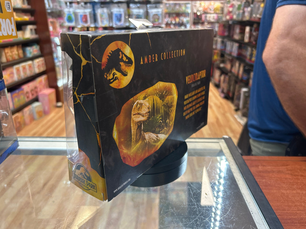 Velociraptor Brown (Jurassic Park Amber Collection, Mattel) **SEALED** product image 5, provided for visual reference and