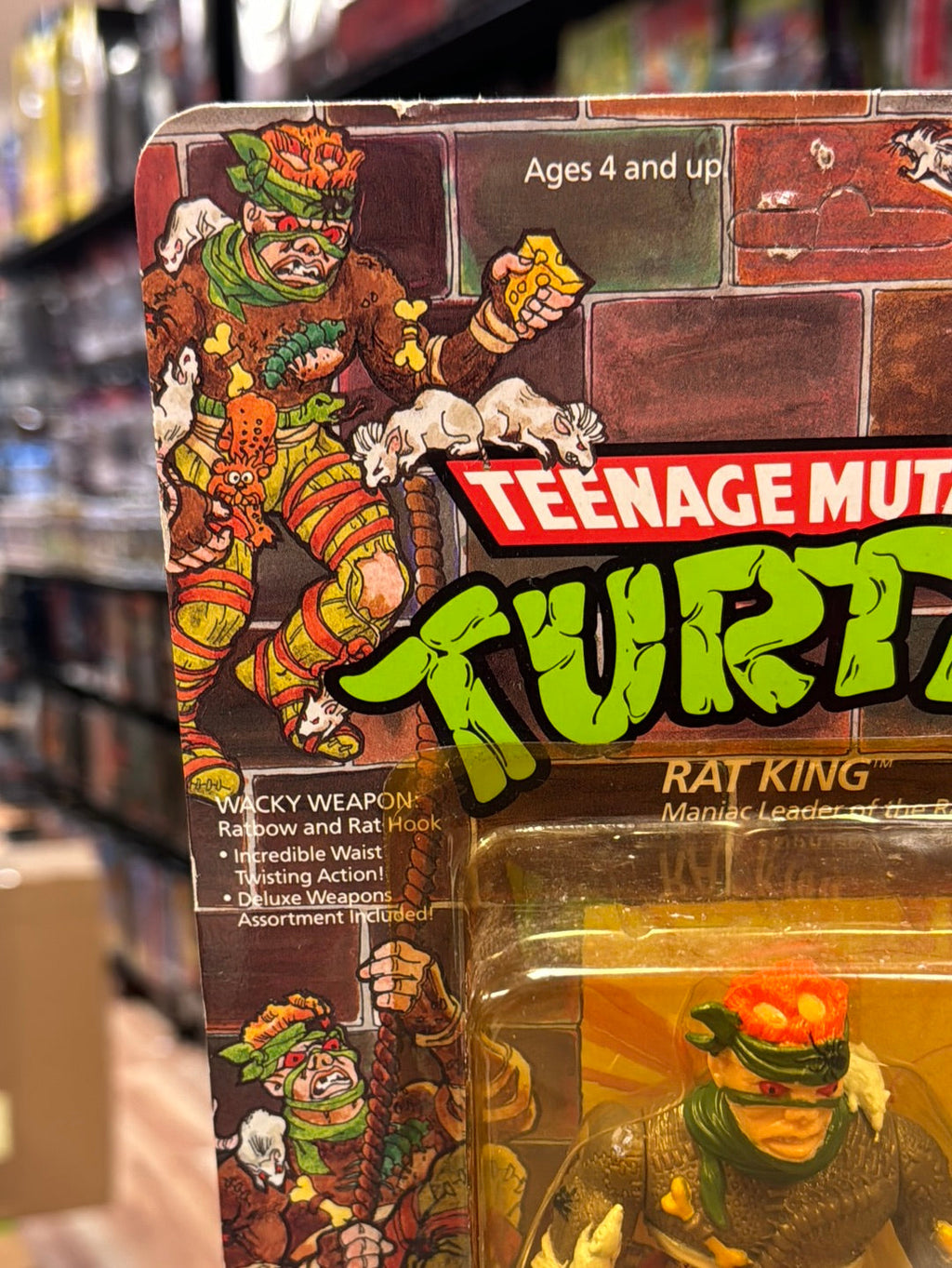 Rat King 19 Back 0121 (Vintage TMNT Ninja Turtles, Playmates) Sealed product image 2, provided for visual reference and