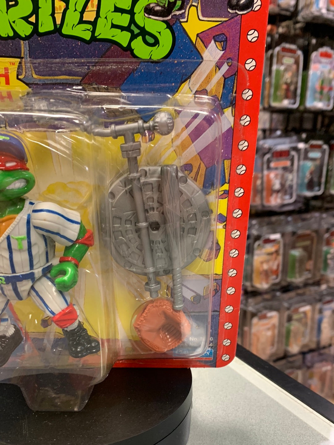 Grand Slammin Raphael 0132 (Vintage TMNT Ninja Turtles, Playmates) Sealed product image 3, provided for visual reference and