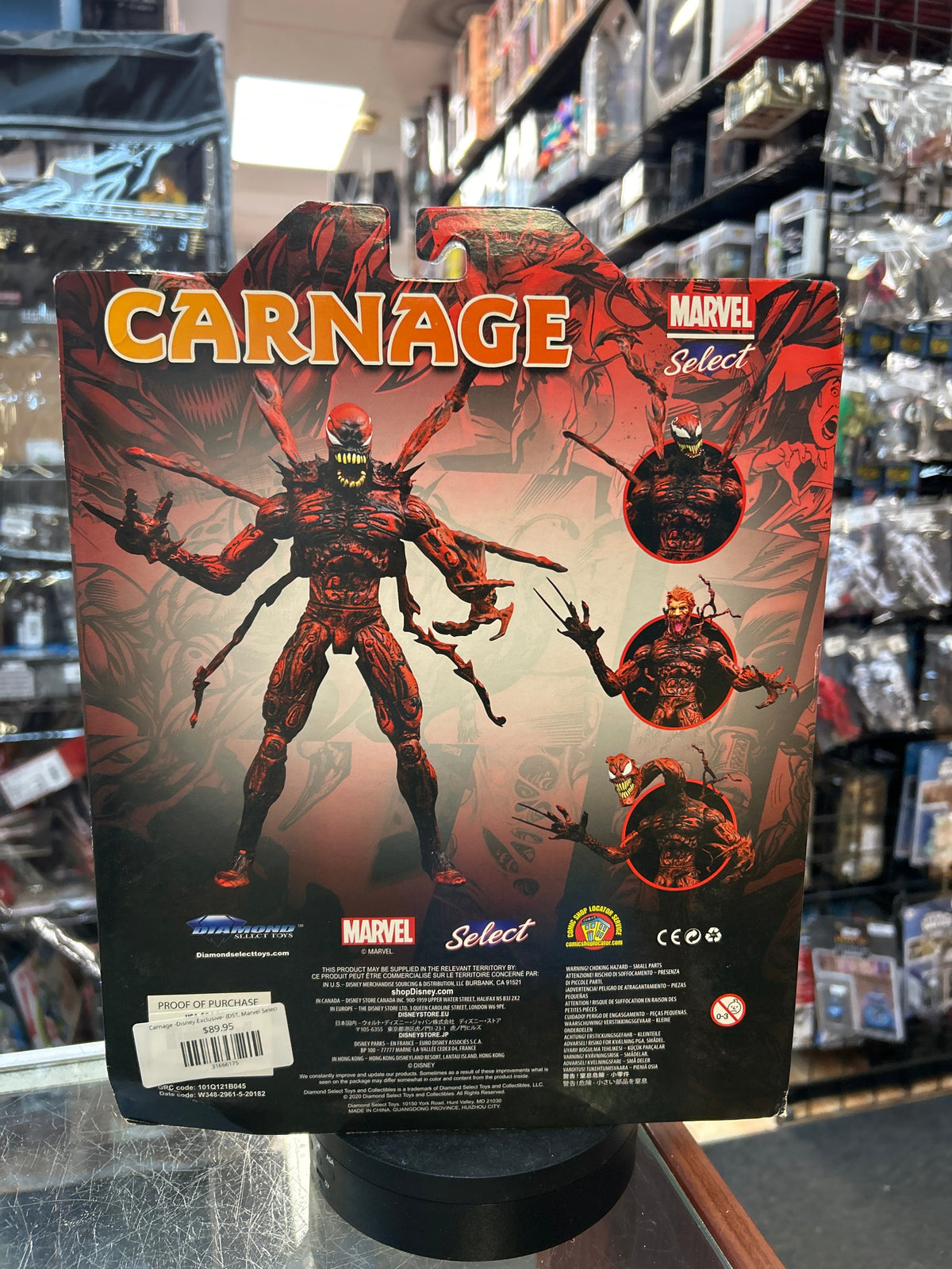 Carnage -Disney Exclusive- (DST, Marvel Select) **SEALED** product image 4, provided for visual reference and product detail