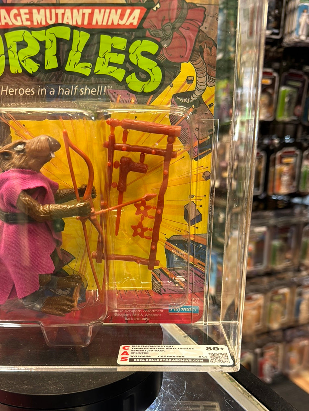 Splinter 10 Back Hard Head (Vintage TMNT Ninja Turtles, Playmates) *CAS Graded 80+* product image 4, provided for visual