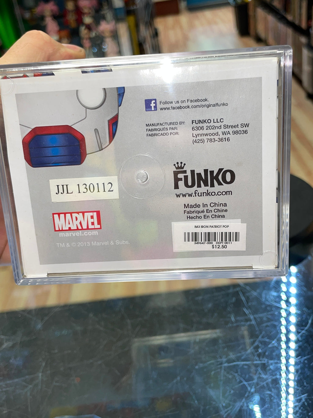 White Sticker Hot Topic Metallic Iron Patriot 24 (Funko Pop! Marvel) **PSA Graded 5** product image 5, provided for visual