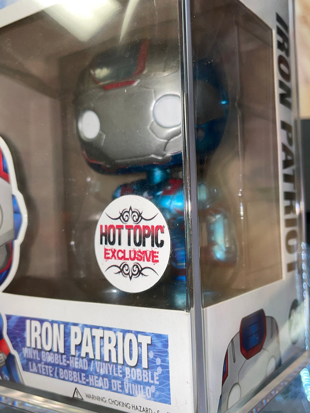 White Sticker Hot Topic Metallic Iron Patriot 24 (Funko Pop! Marvel) **PSA Graded 5** product image 6, provided for visual